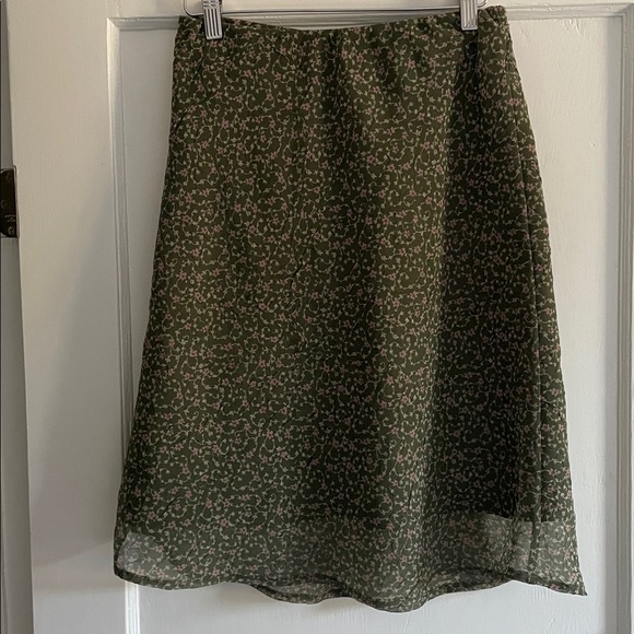 Vintage 90s floral green Beechers Brook mini skirt S/M - Picture 1 of 8